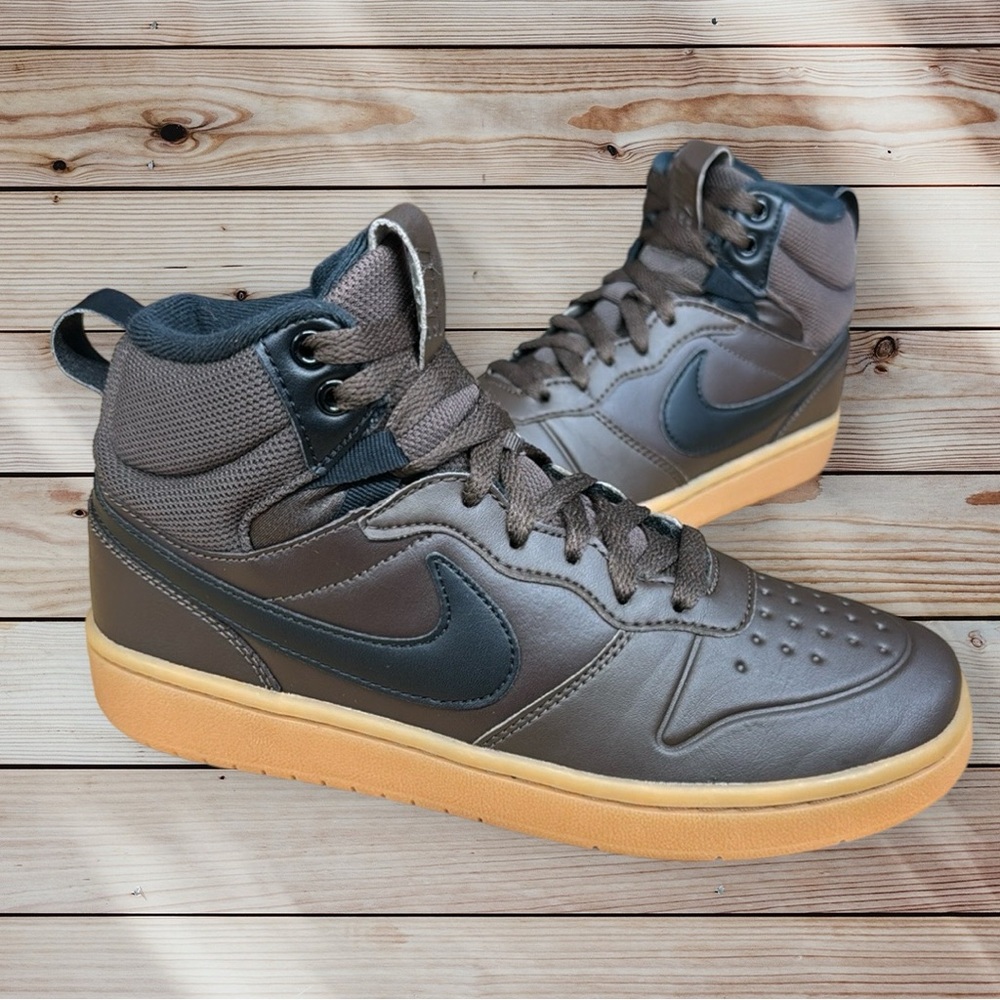 Nike Court Borough Mid 2 Boot GS 'Baroque Brown Gum' #BQ5440-200 - 5.5Y 7.5 Wms